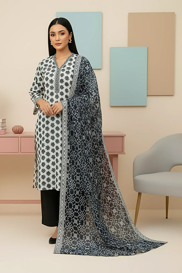 3 Piece - Printed Premium Khaddar - V5 - 03